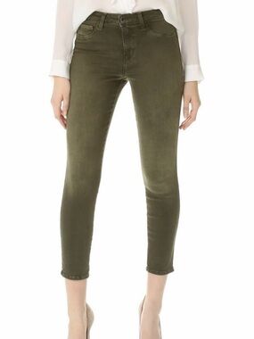 L'AGENCE Olive Green Cropped Ankle Jeans